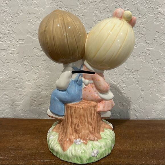 Precious Moments “Penny for Your Thoughts”  Boy and Girl Ceramic Figurine Bank - Picture 2 of 5